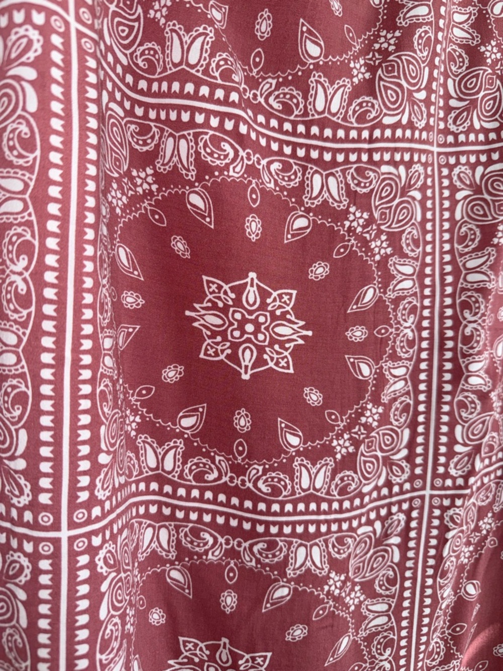 Kiss & Cry Bandana Print Maxi Skirt Size Small Boho Western Rayon A-Line - Picture 7 of 16